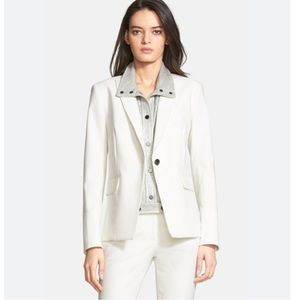 Veronica Beard Exposed Side Zipper Metallic Dickey Blazer Jacket